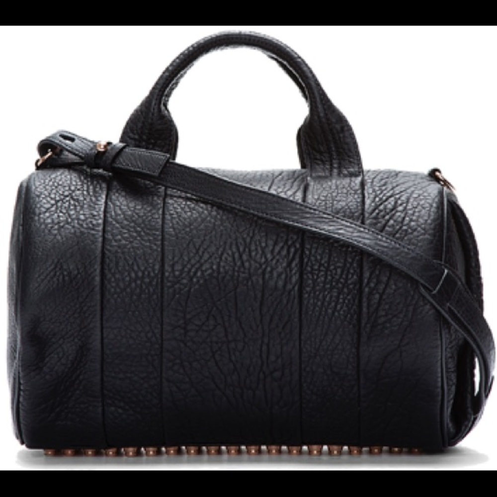 ALEXANDER WANG AUTHENTIC ROCCO BAG BLACK PEBBLED LEATHER